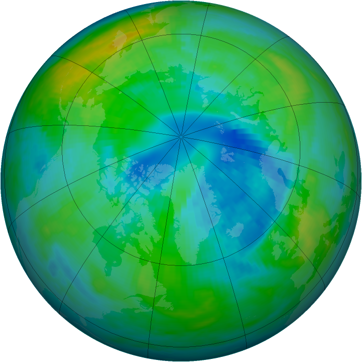 Arctic ozone map for 08 October 1982